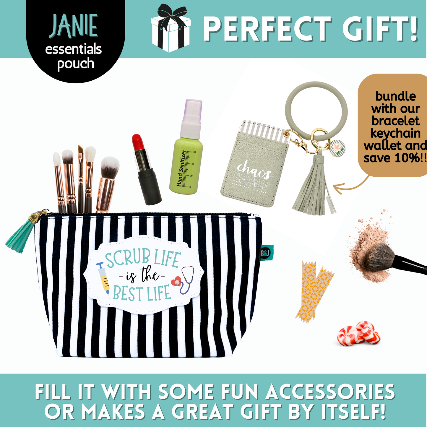 Scrub Life Janie Zippered Pouch