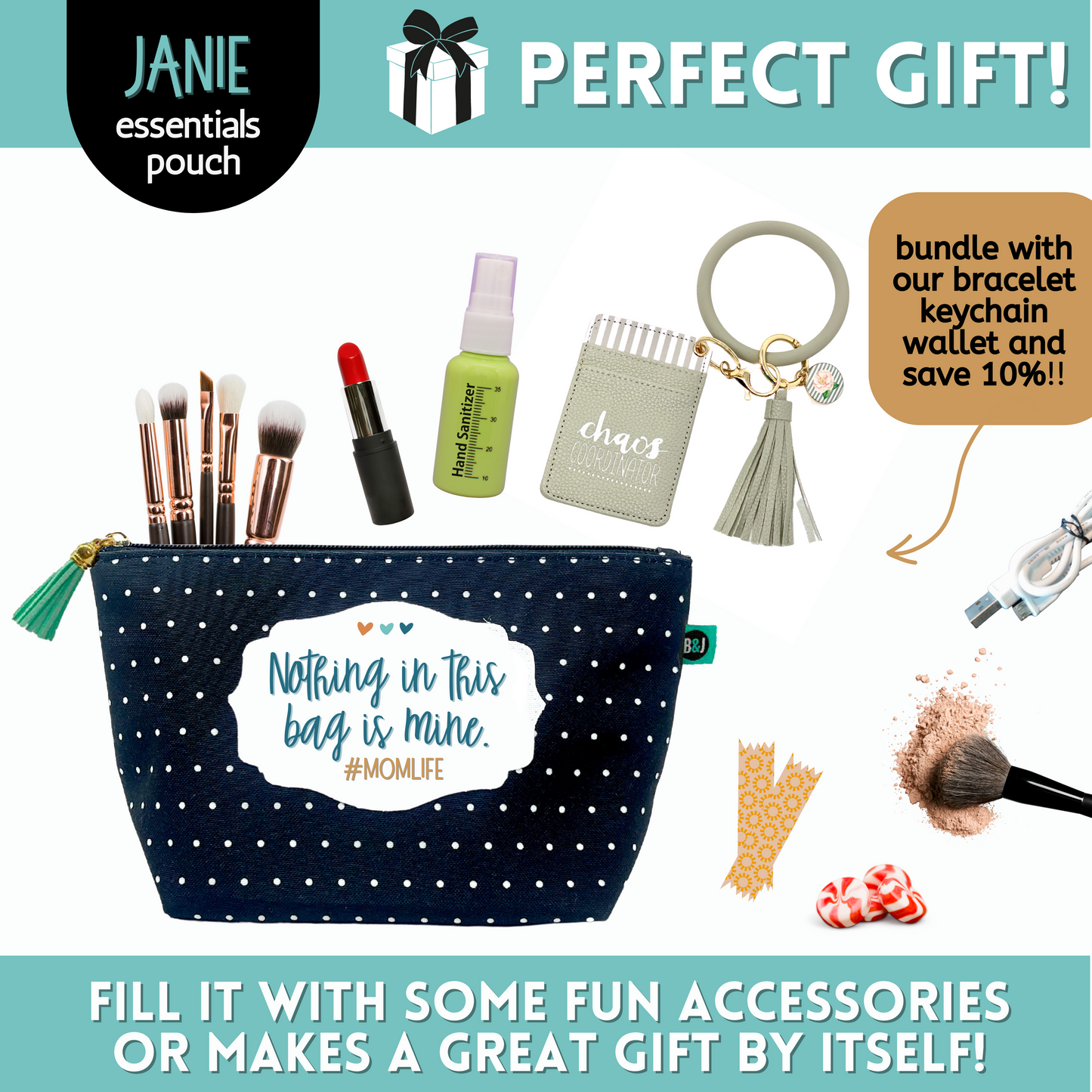 Mom Life Funny Janie Accessory Pouch