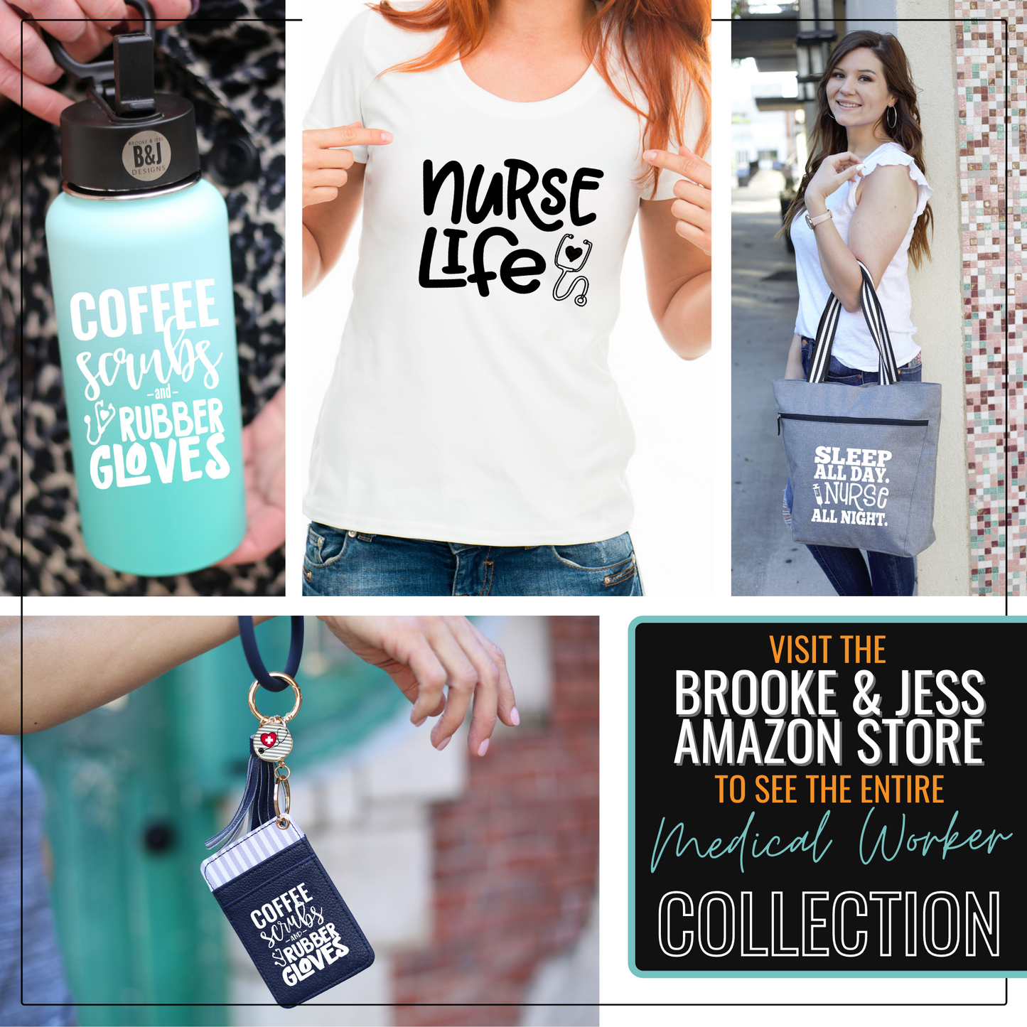 Nurse Superpower Lexie Teal Tote Bag for Nurses