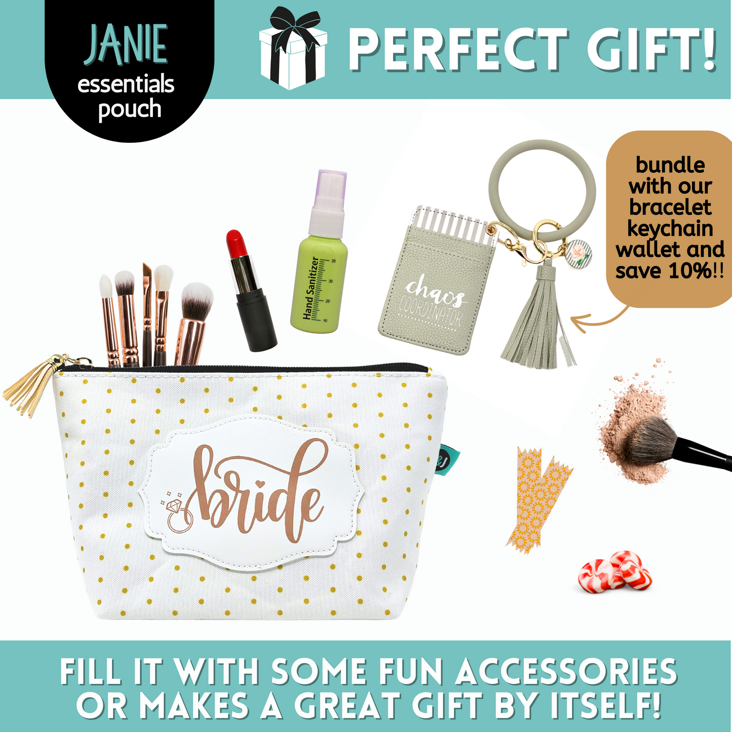 Bride Janie Zippered Pouch