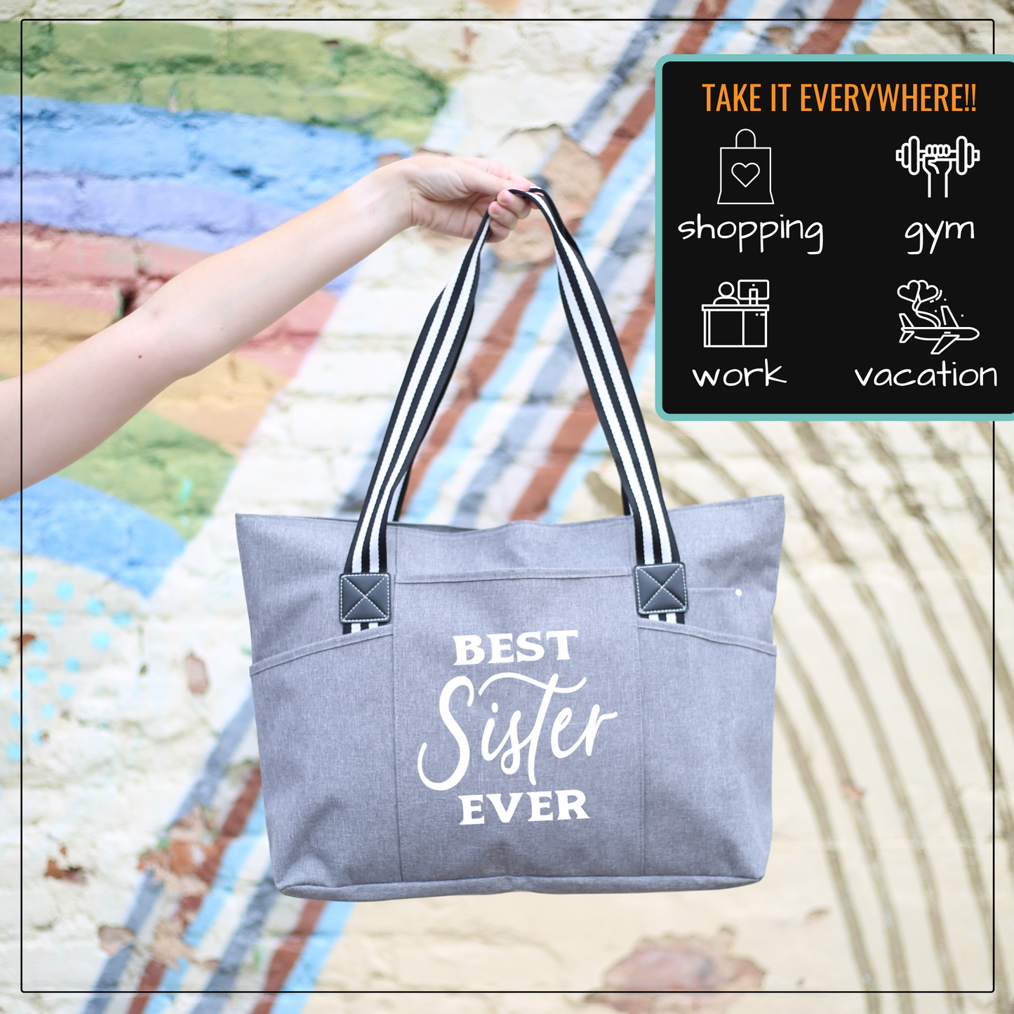 Best Sister Ever Tessa Gray Tote Bag for Sister