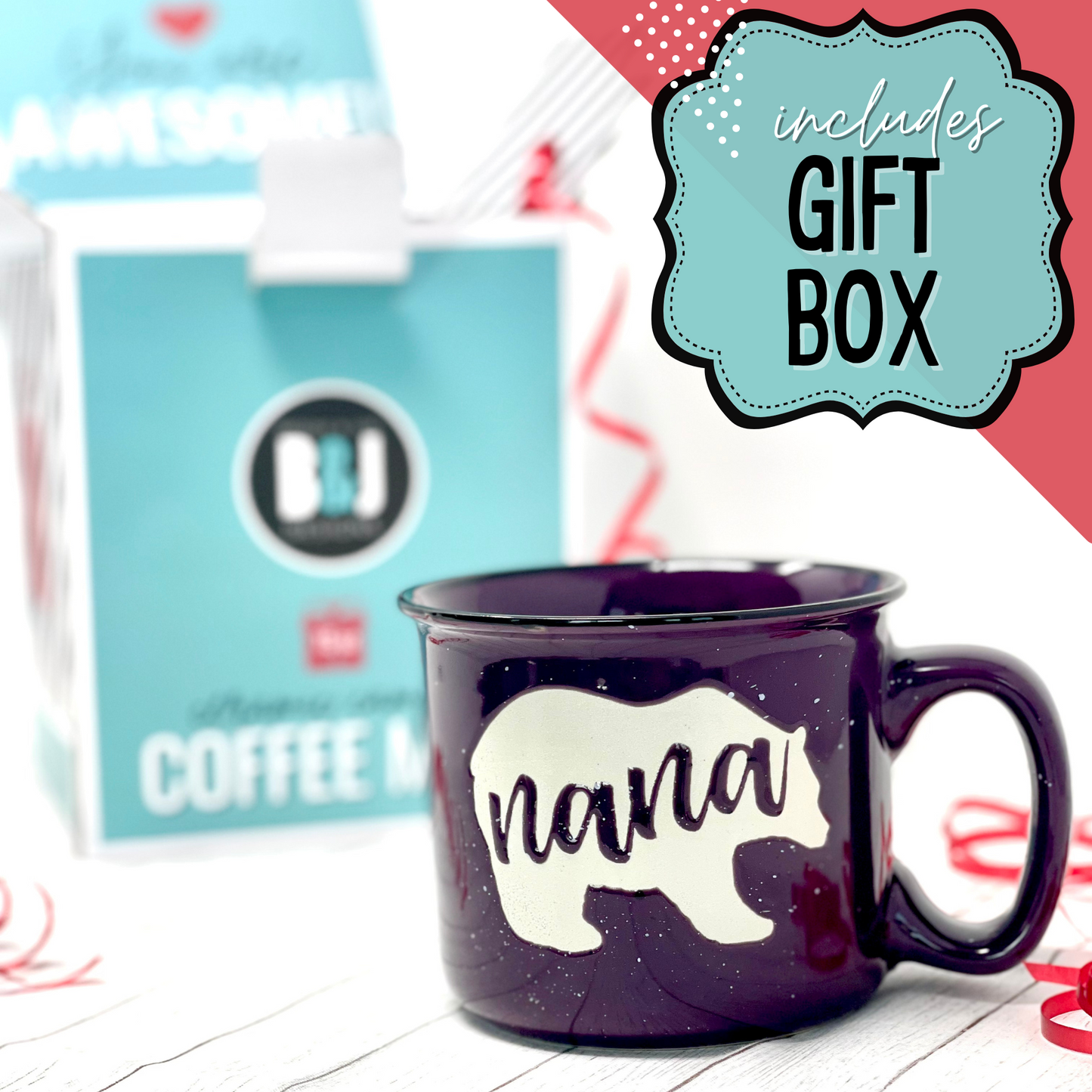 Nana 15 oz Plum Ceramic Mug for Grandmas