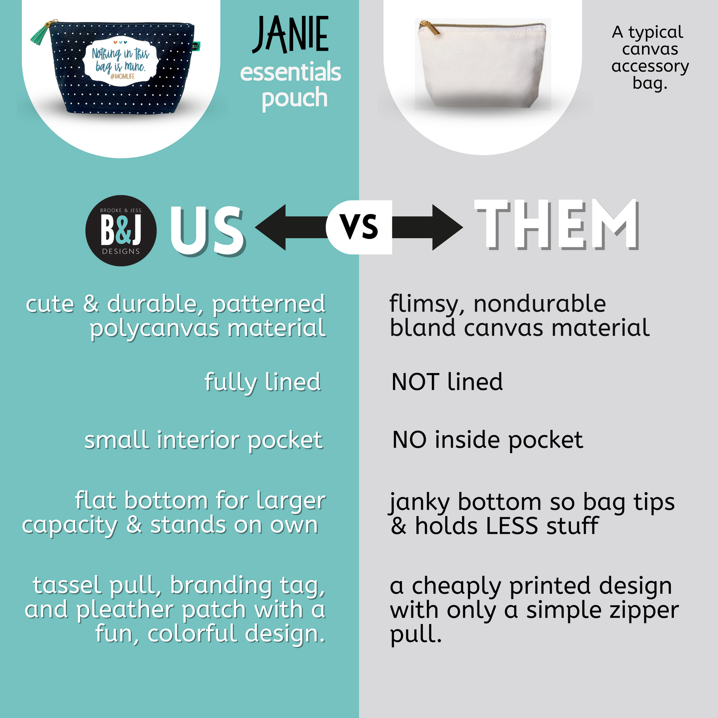 Mom Life Funny Janie Accessory Pouch