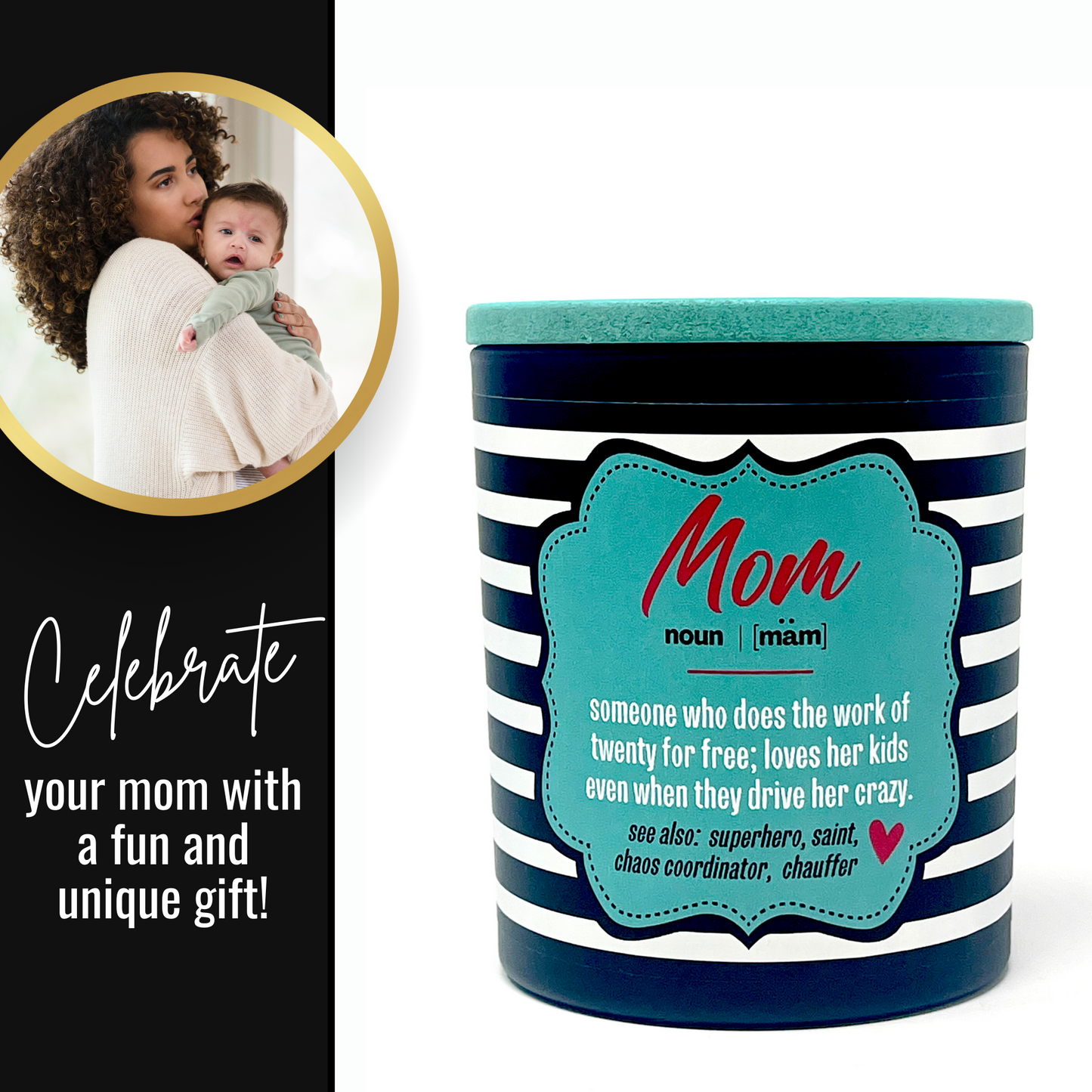 Mom Definition 8 oz Jasmine and Vanilla Scented Candle