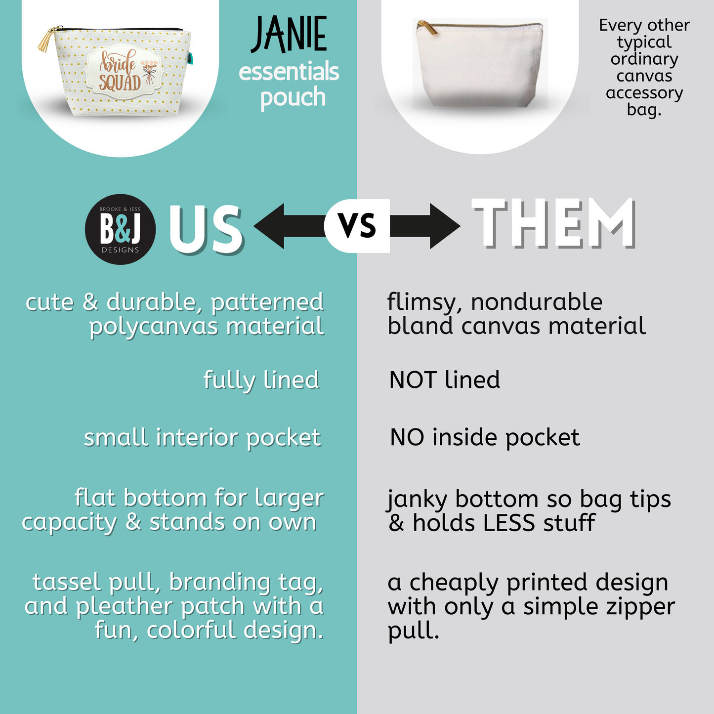 Bride Squad Janie Zippered Pouch