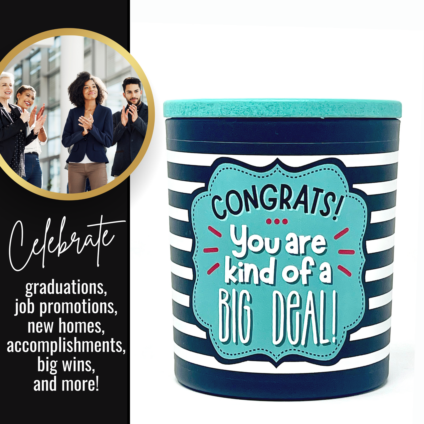 Congratulations 8 oz Jasmine and Vanilla Scented Candle