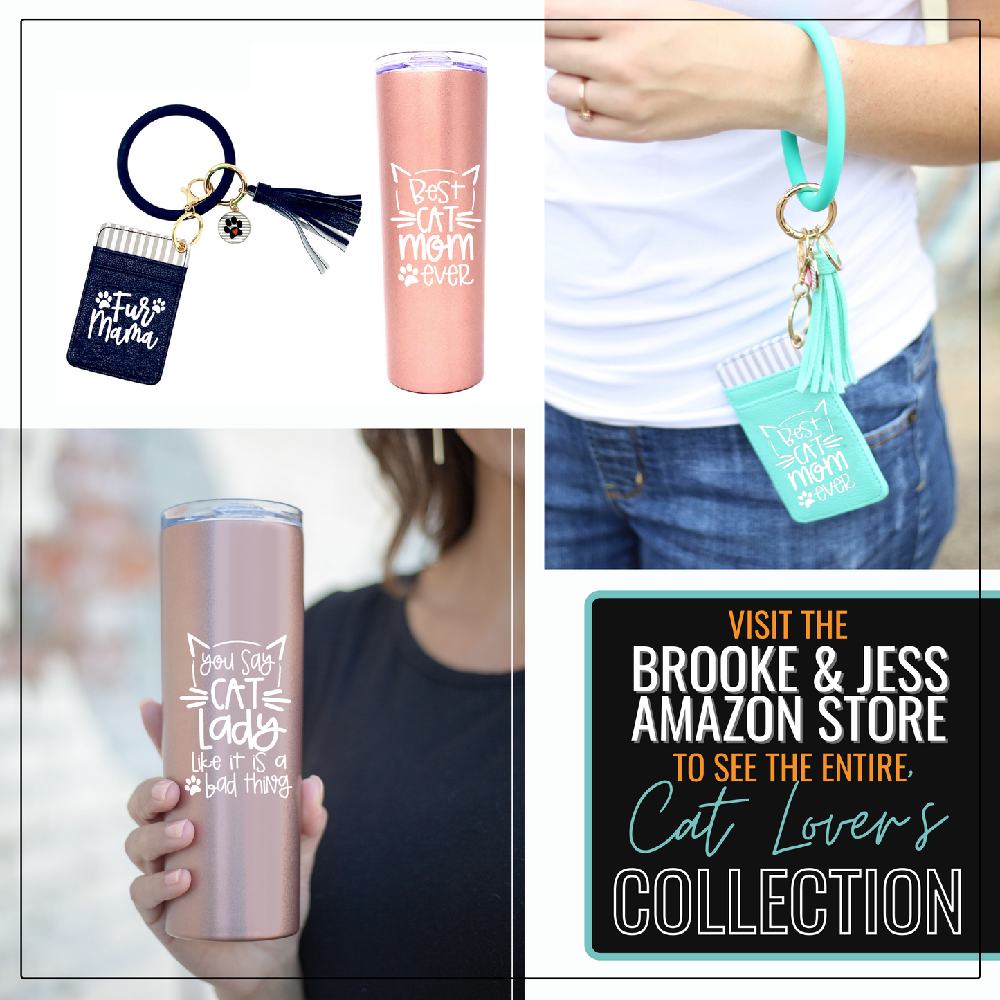 Best Cat Mom Ever Tessa Black Tote Bag for Cat Lovers