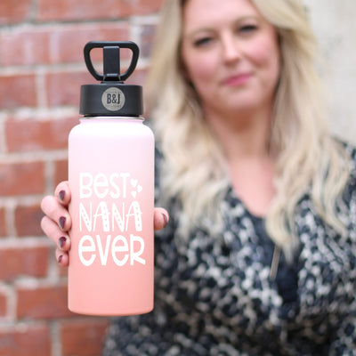 Best Nana Ever 32 oz Rose Gold Water Bottle for Grandmothers