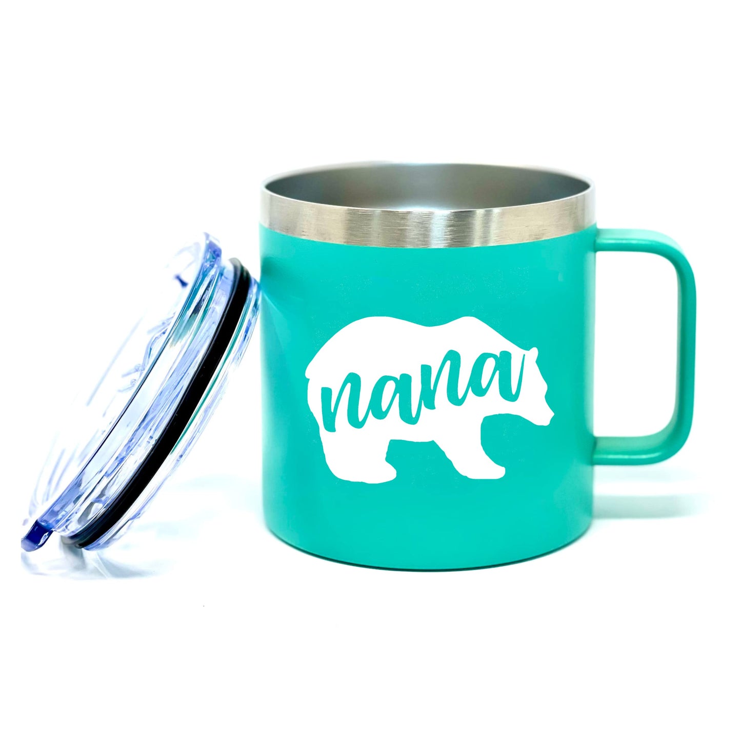 Nana Bear 14 oz Teal Camper Tumbler for Grandmothers