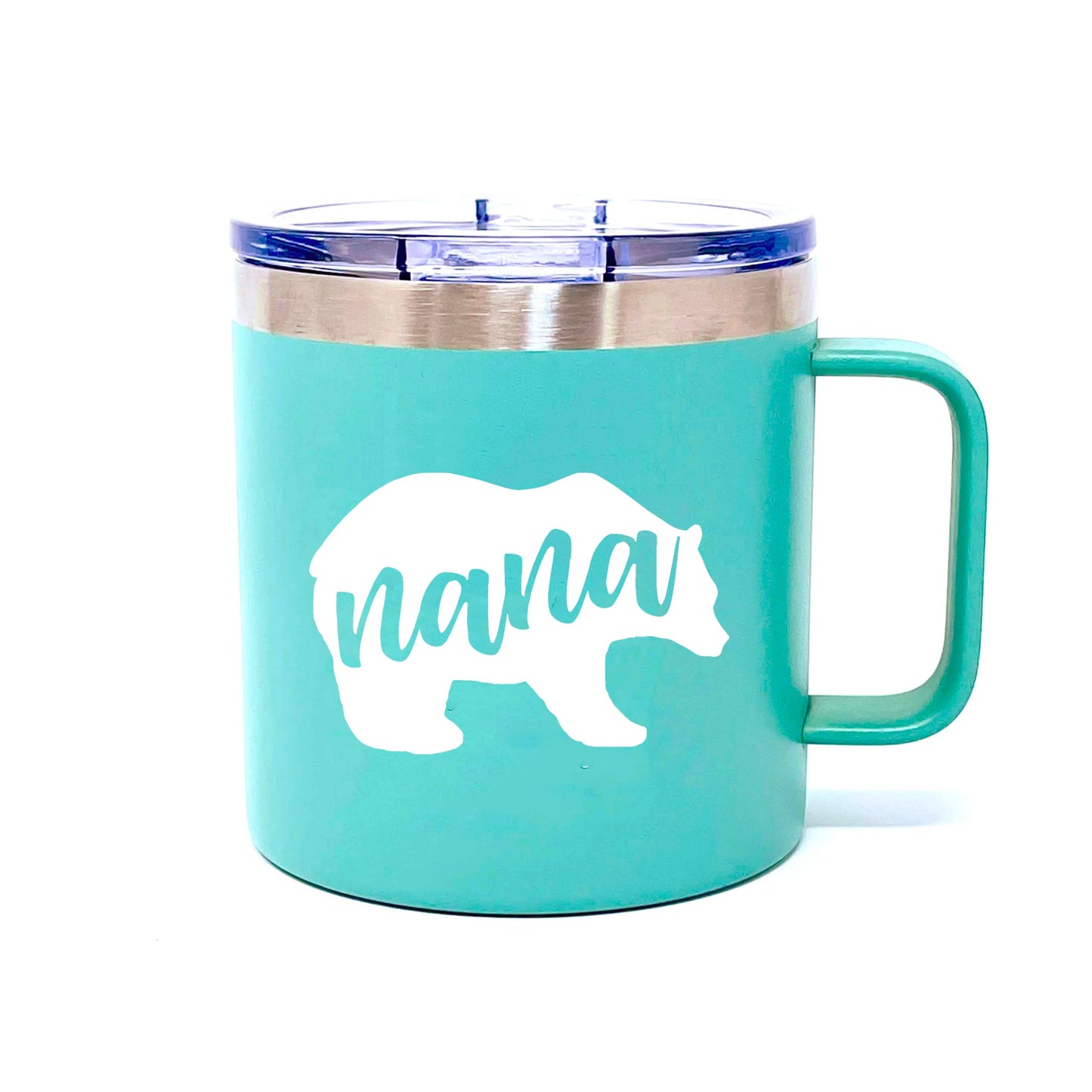 Nana Bear 14 oz Teal Camper Tumbler for Grandmothers