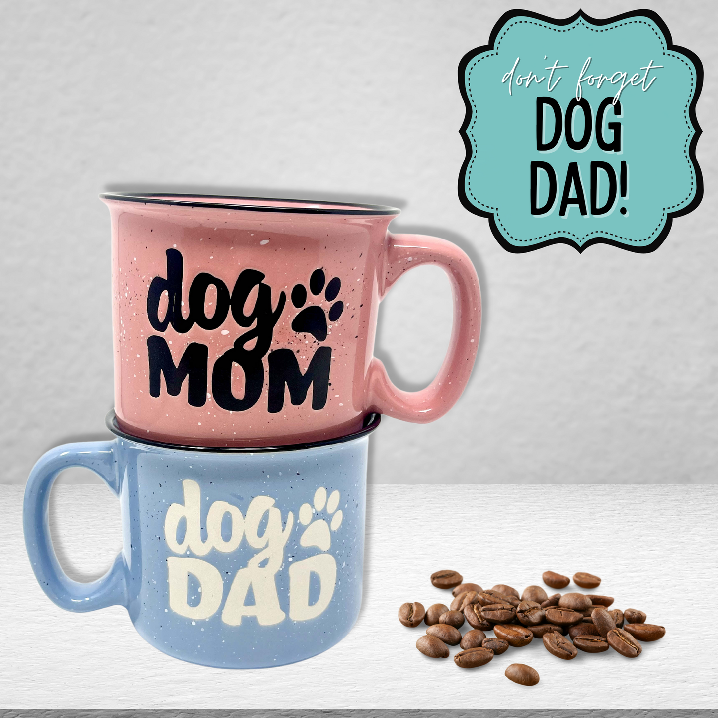 Dog Mom 15 oz Coral Ceramic Mug for Dog Lovers