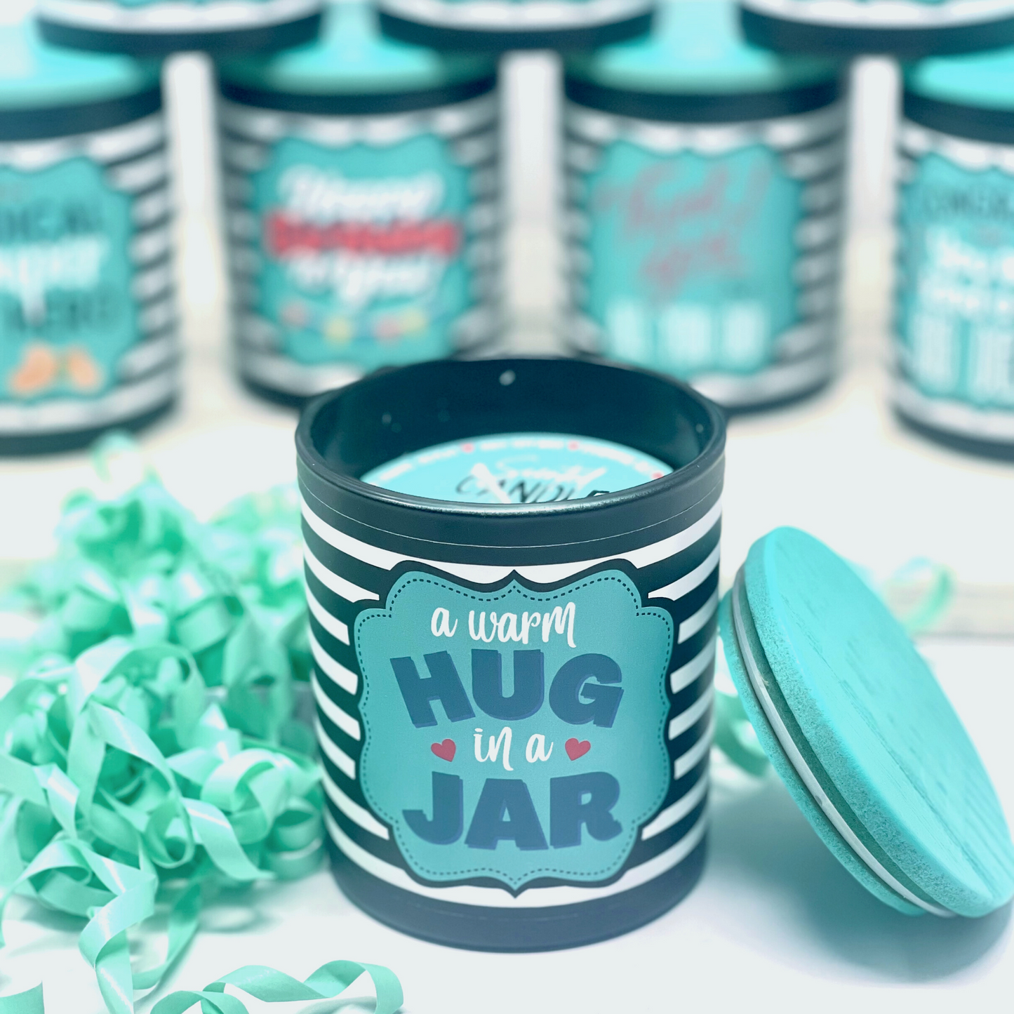 Hug in a Jar 8 oz Jasmine and Vanilla Scented Candle