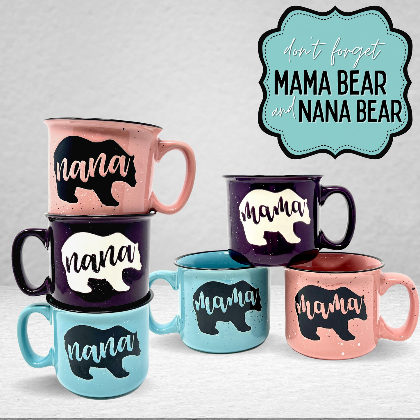 Papa Bear 15 oz Light Blue Ceramic Mug for Dads