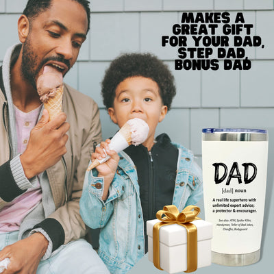 Dad Definition 20 oz White Tumbler for Dads