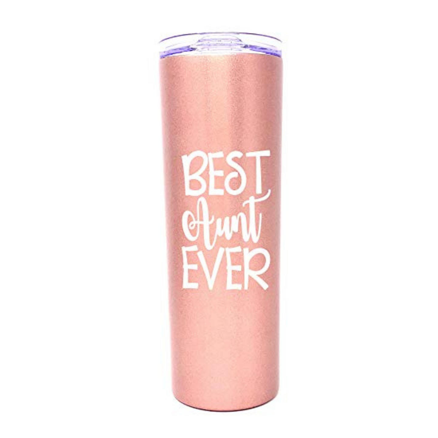 Best Aunt Ever 20 oz Rose Gold Skinny Tumbler for Aunts