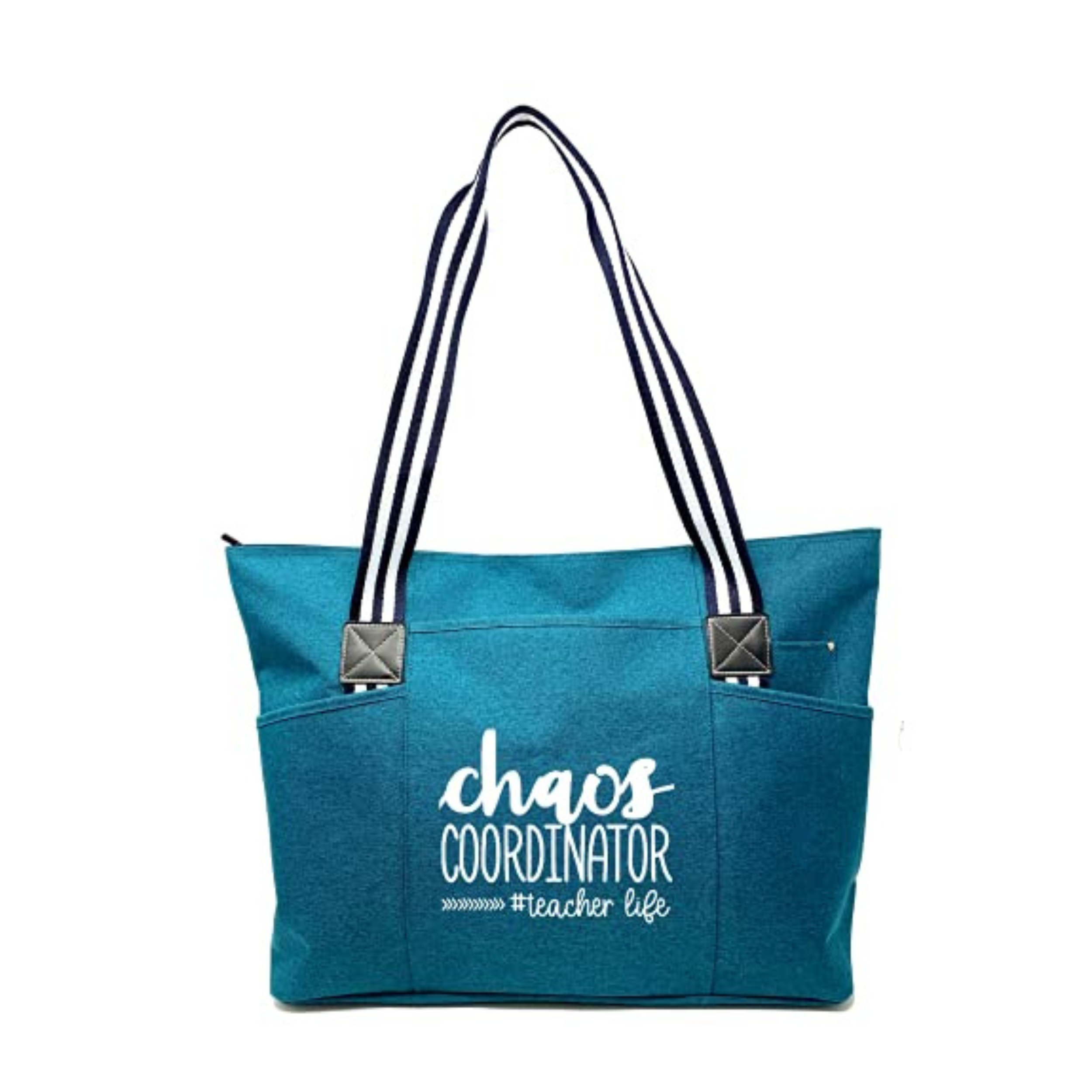 Teacher tote shop bags with zipper