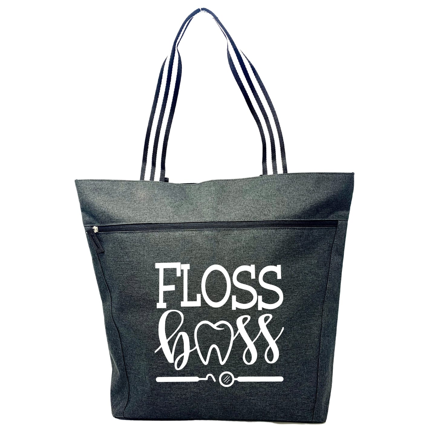 Floss Boss Lexie Black Tote Bag for Dental Workers