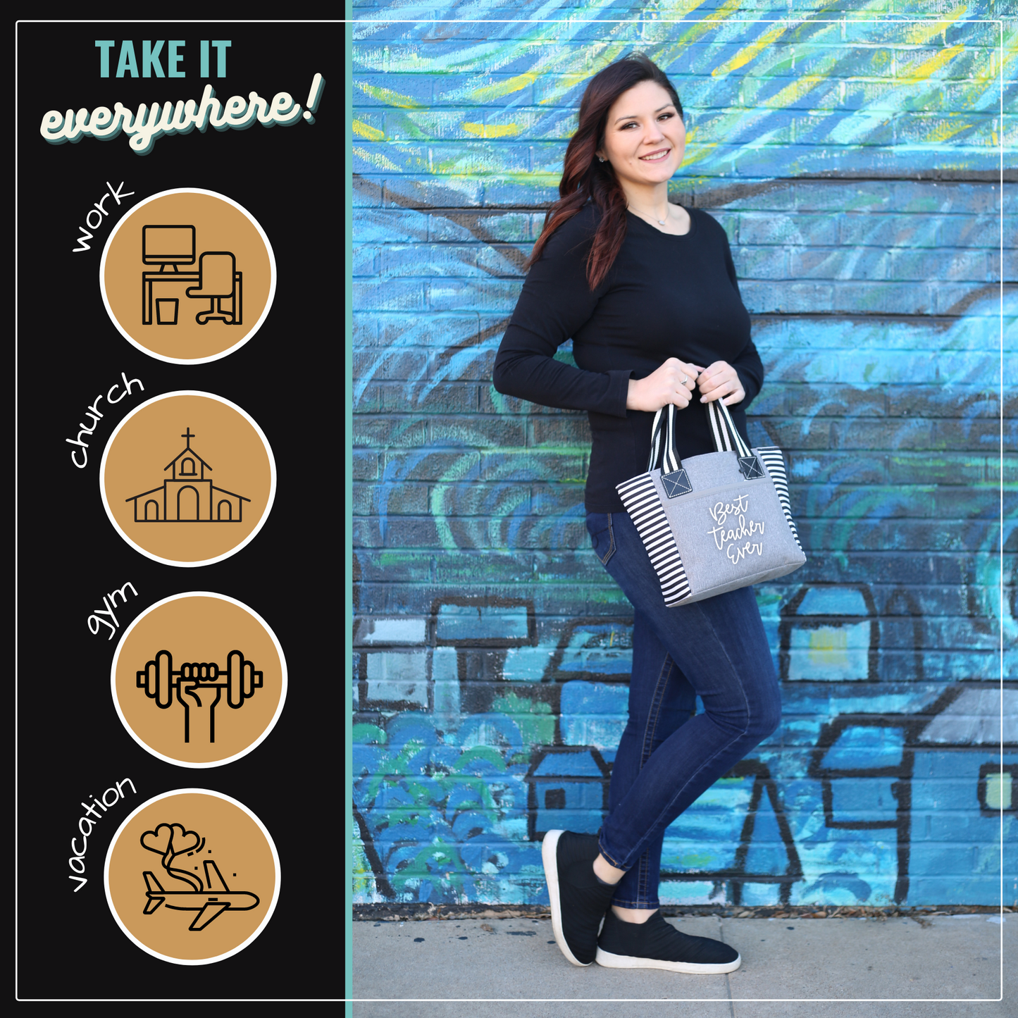Best Teacher Kaylee Gray Tote Bag for Teachers