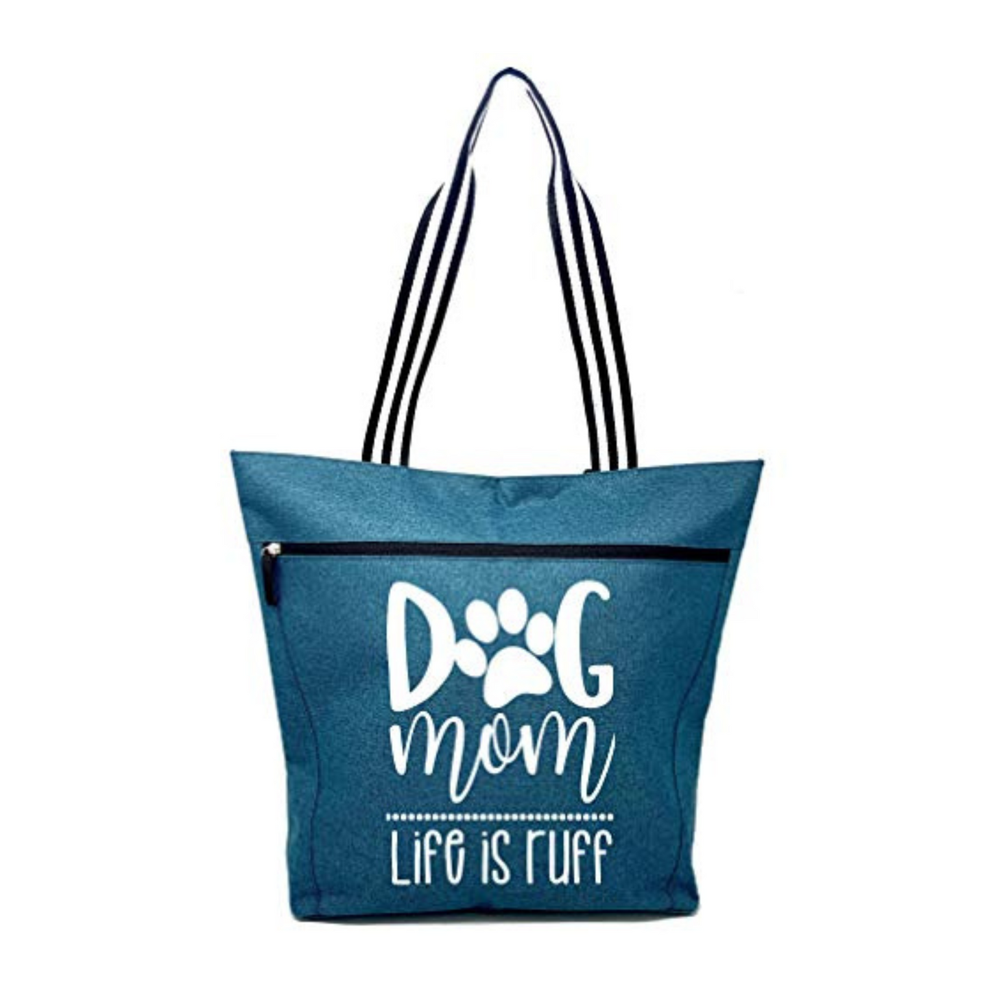 Dog Mom - Life is Ruff Lexie Teal Tote Bag for Dog Lovers