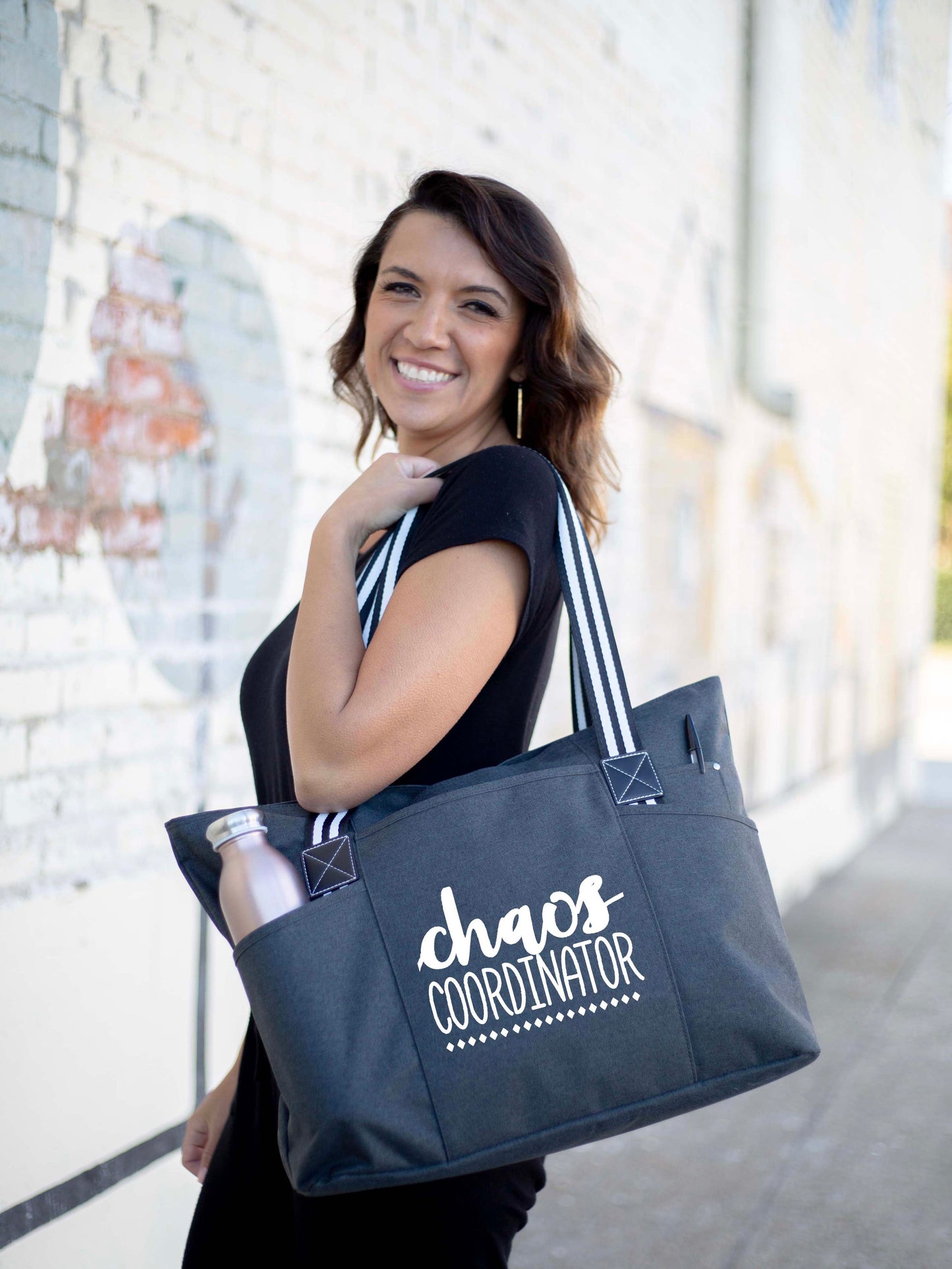 Chaos Coordinator Tessa Black Tote Bag for Bosses, Moms, Teachers, and More