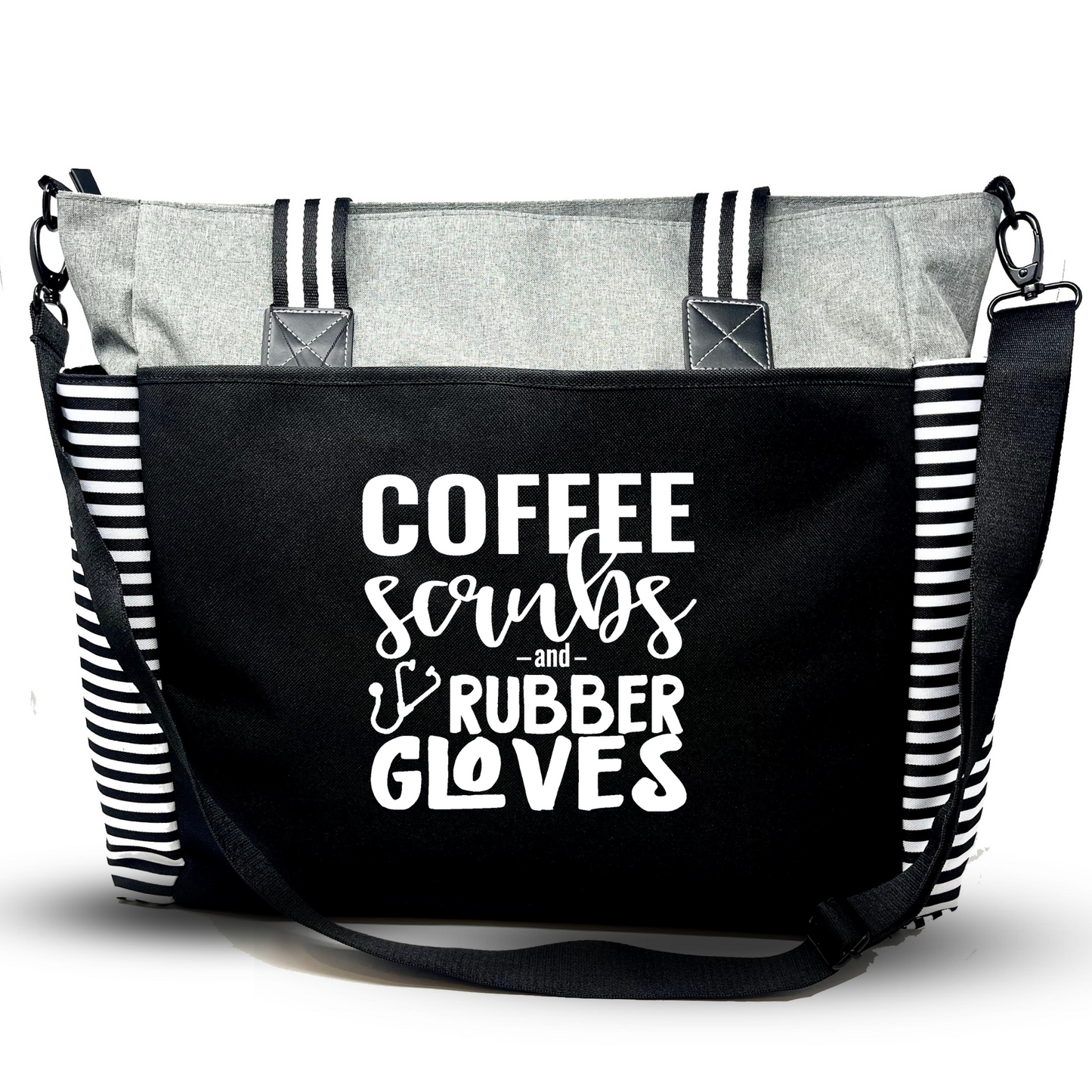 Coffee Scrubs LouLou Gray Tote Bag for Medical Workers