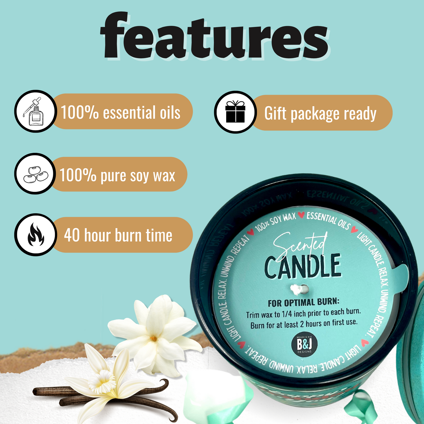 Happy Birthday to You 8 oz Jasmine and Vanilla Scented Candle