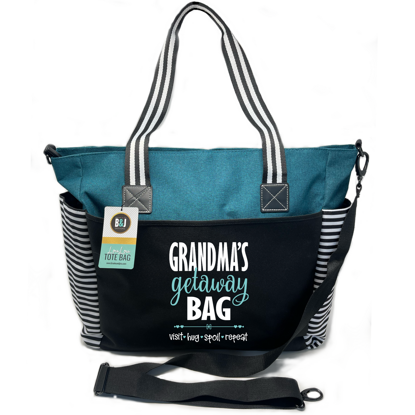 Grandma Getaway LouLou Teal Tote Bag for Grandmothers
