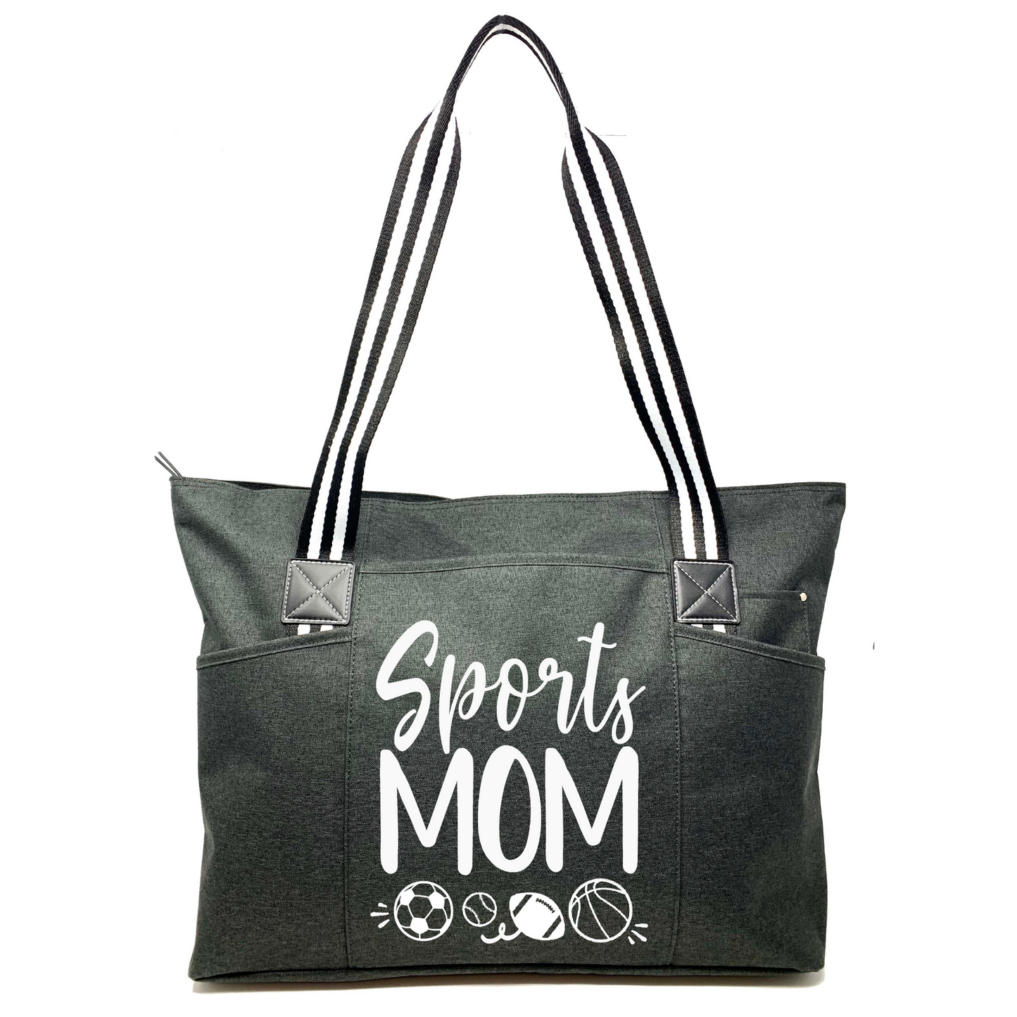 Sports Mom Tessa Black Tote Bag for Moms