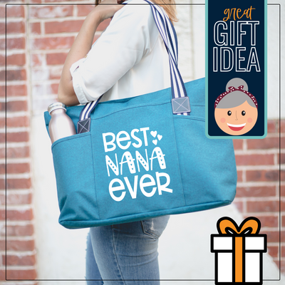 Best Nana Ever Tessa Teal Tote Bag for Grandmothers