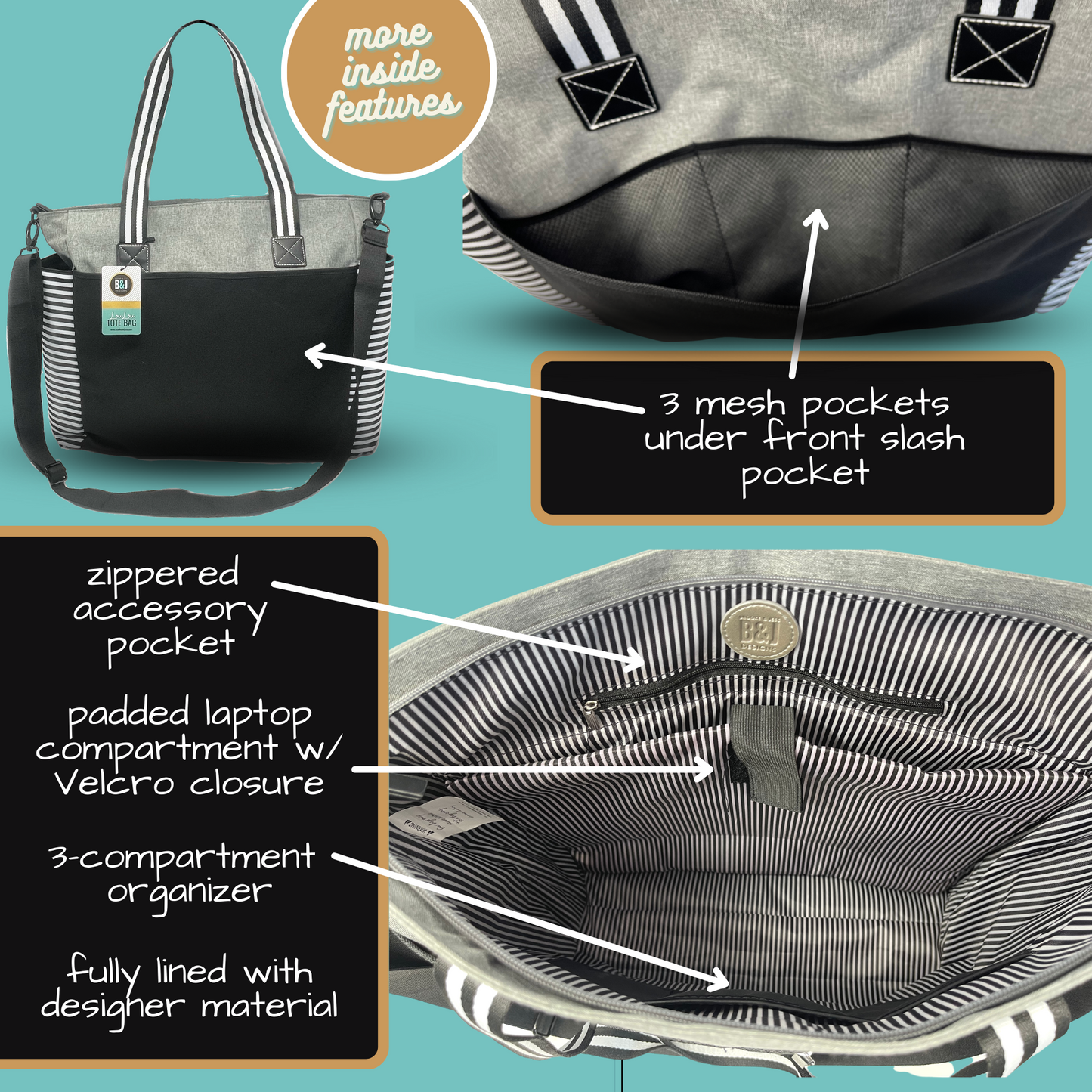 Coffee Scrubs LouLou Gray Tote Bag for Medical Workers