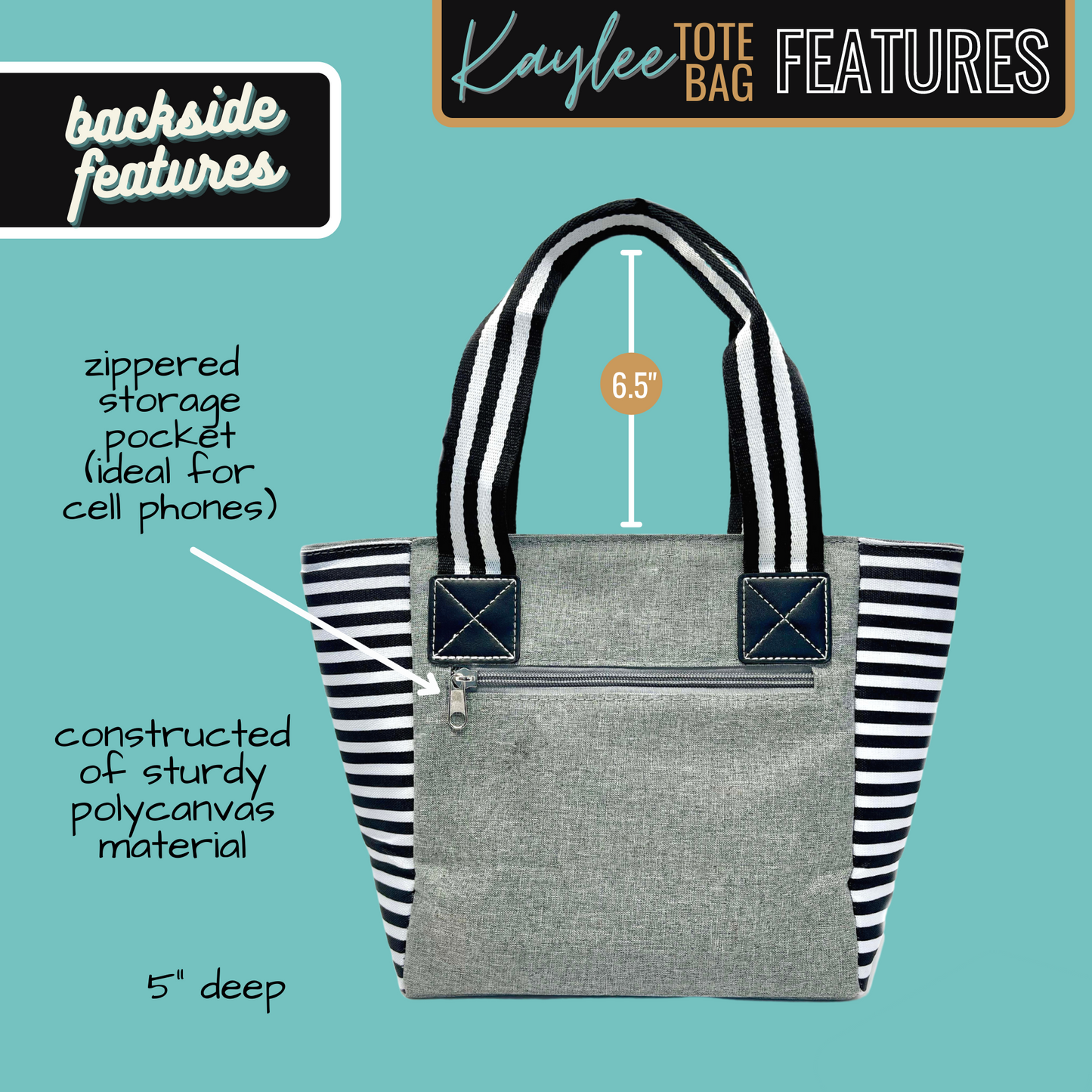 Teach Love Kaylee Gray Tote Bag for Teachers