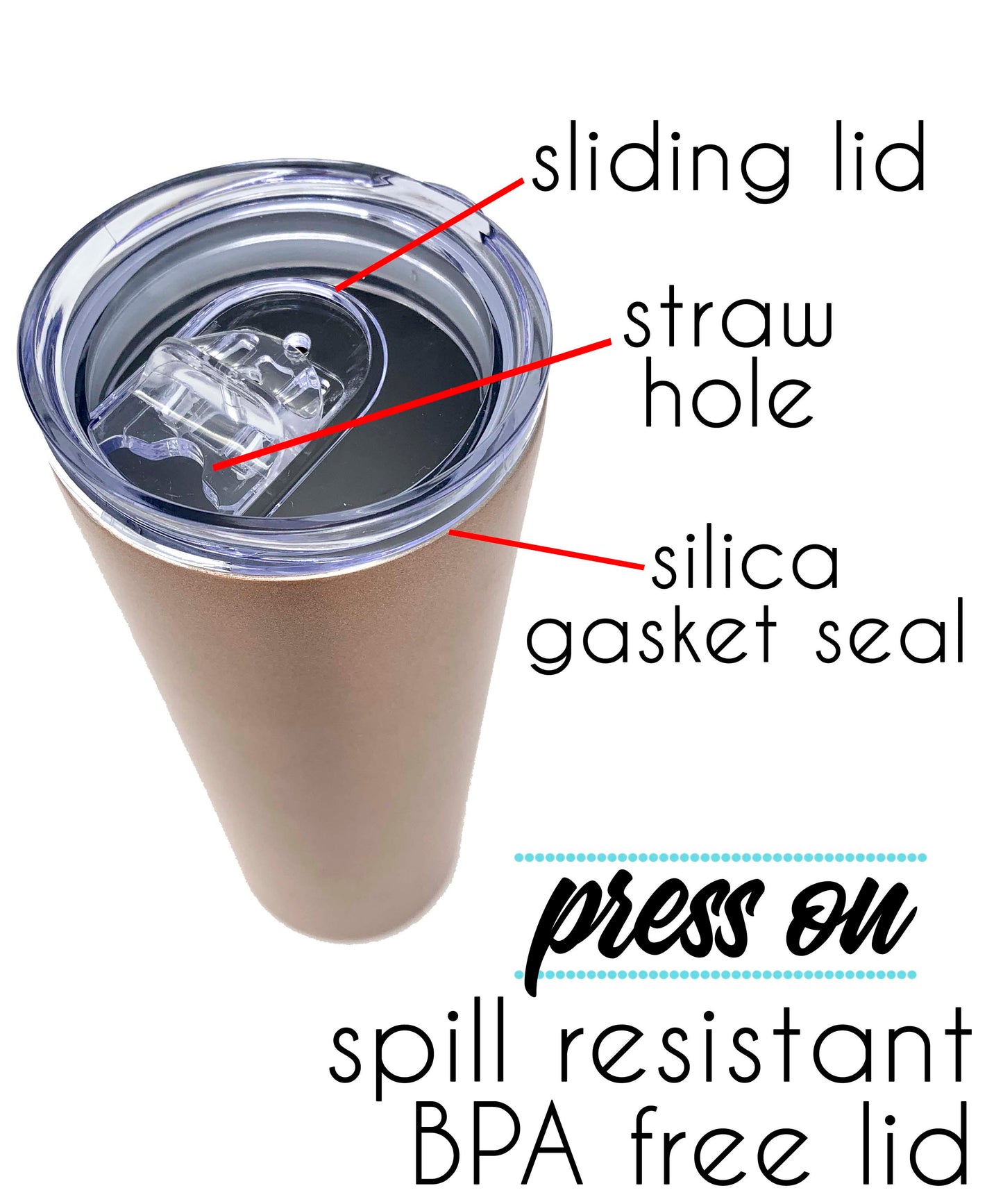 Mom Fuel Rose Gold 20 oz Skinny Tumbler