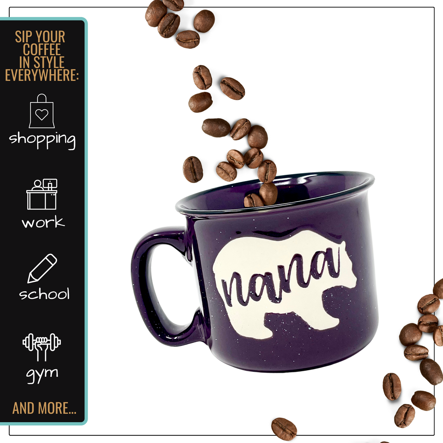 Nana 15 oz Plum Ceramic Mug for Grandmas