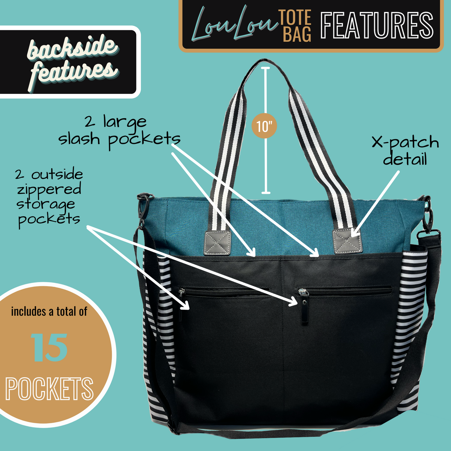 Teacher Influence Loulou Teal Tote Bag for Teachers