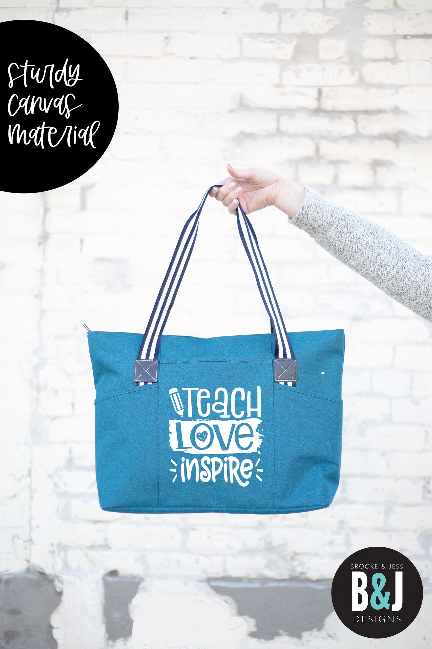 Teach Love Inspire Tessa Teal Tote Bag for Teachers