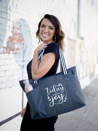 Today I Choose Joy Black Tessa Tote Bag