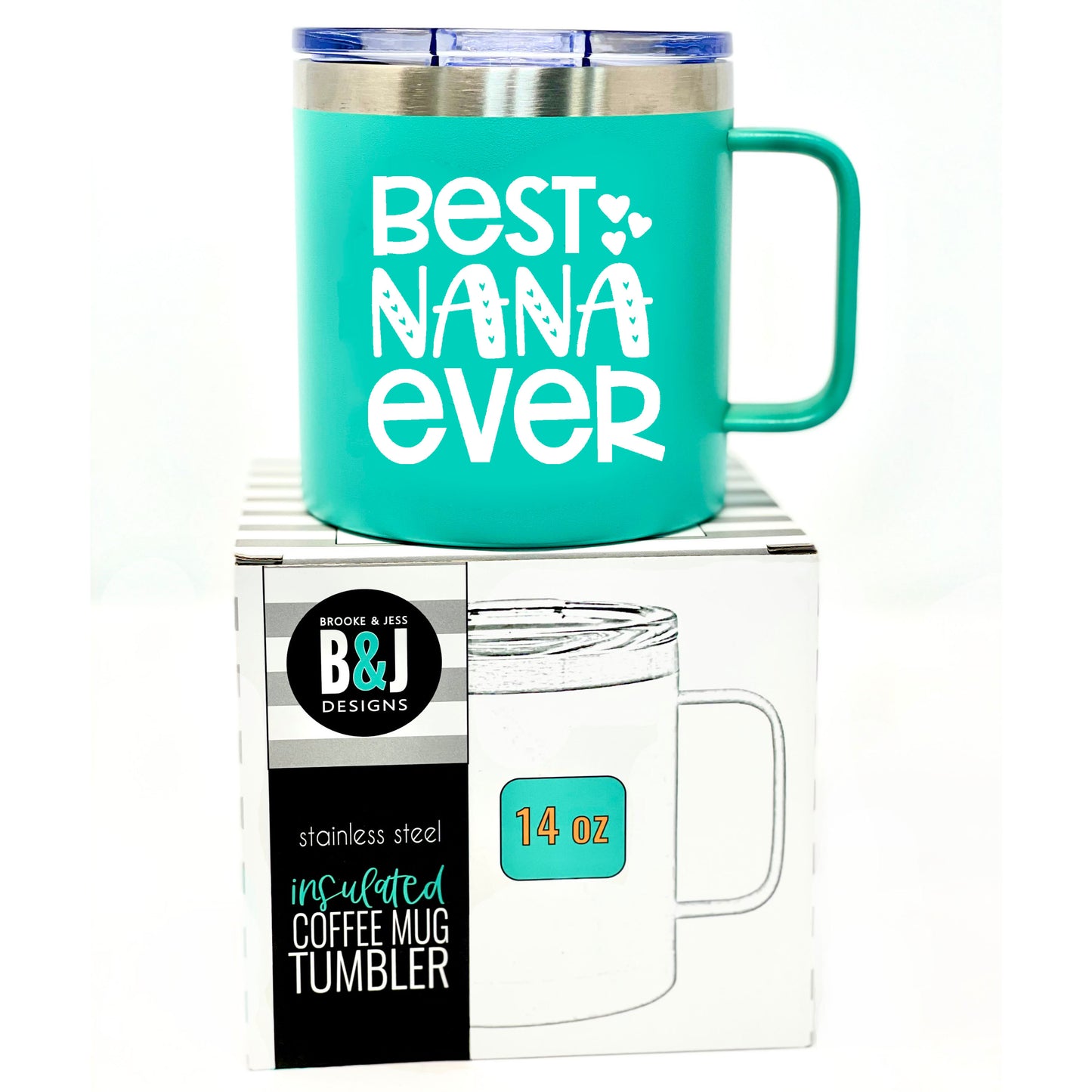 Best Nana Ever 14 oz Teal Camper Tumbler for Grandmothers