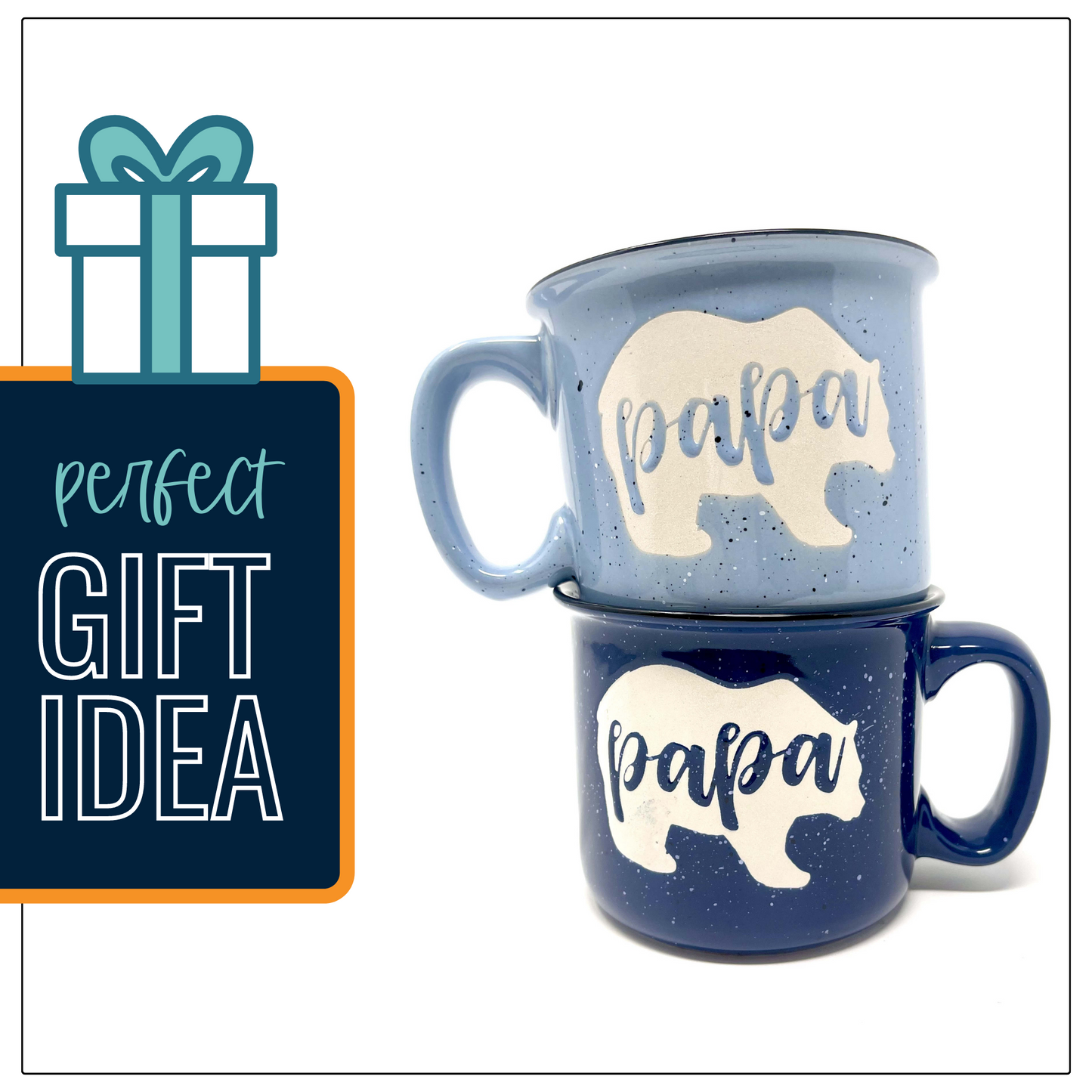 Papa Bear 15 oz Light Blue Ceramic Mug for Dads