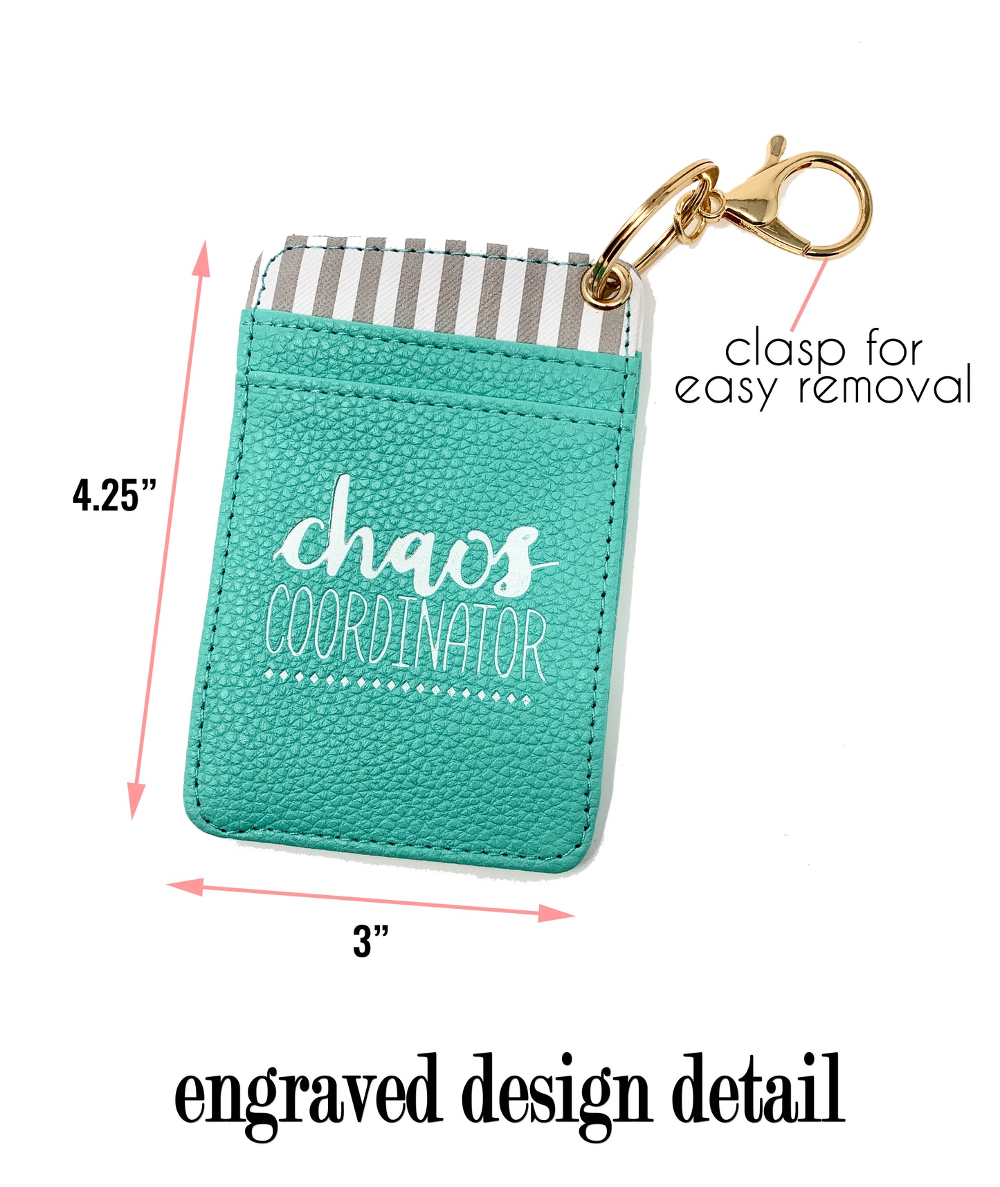 Chaos Coordinator Teal Silicone Bracelet Keychain Wallet for Bosses