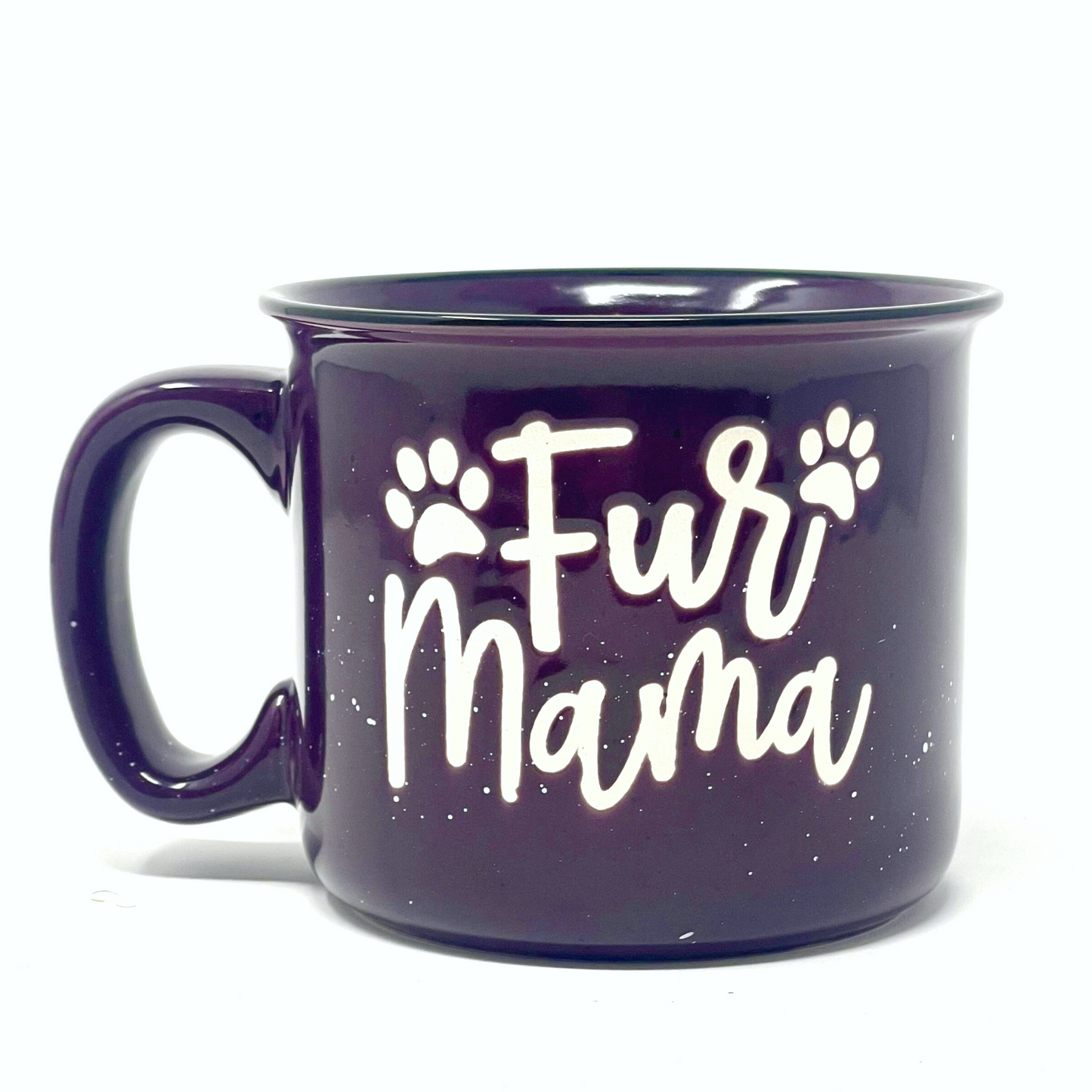 Fur Mama 15 oz Plum Ceramic Mug for Pet Lovers