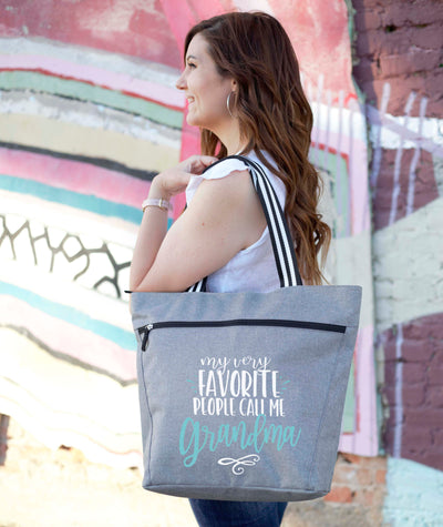 My Favorite People Call Me Grandma Lexie Gray Tote Bag for Grandmothers