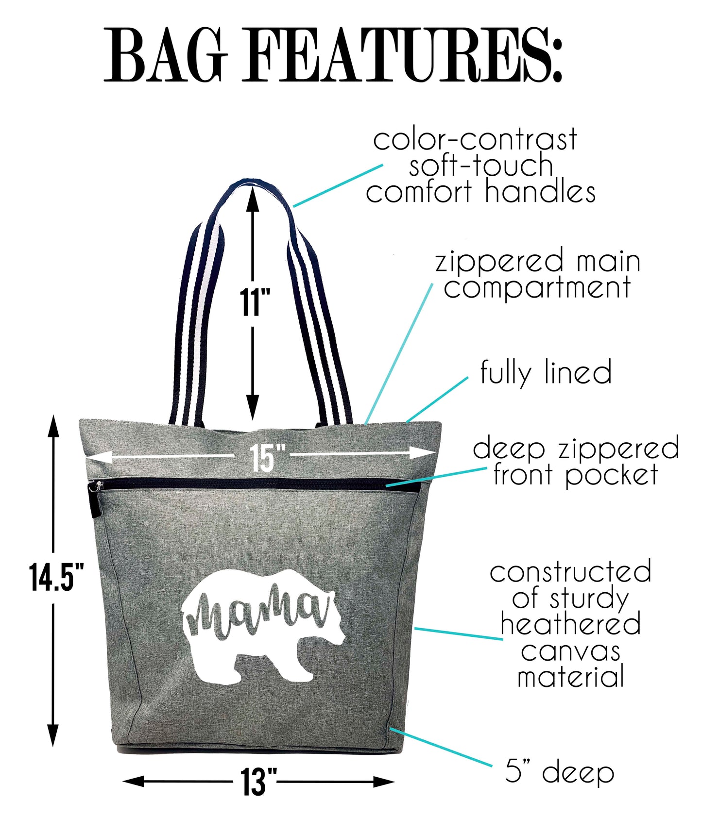 Mama Bear Lexie Gray Tote Bag
