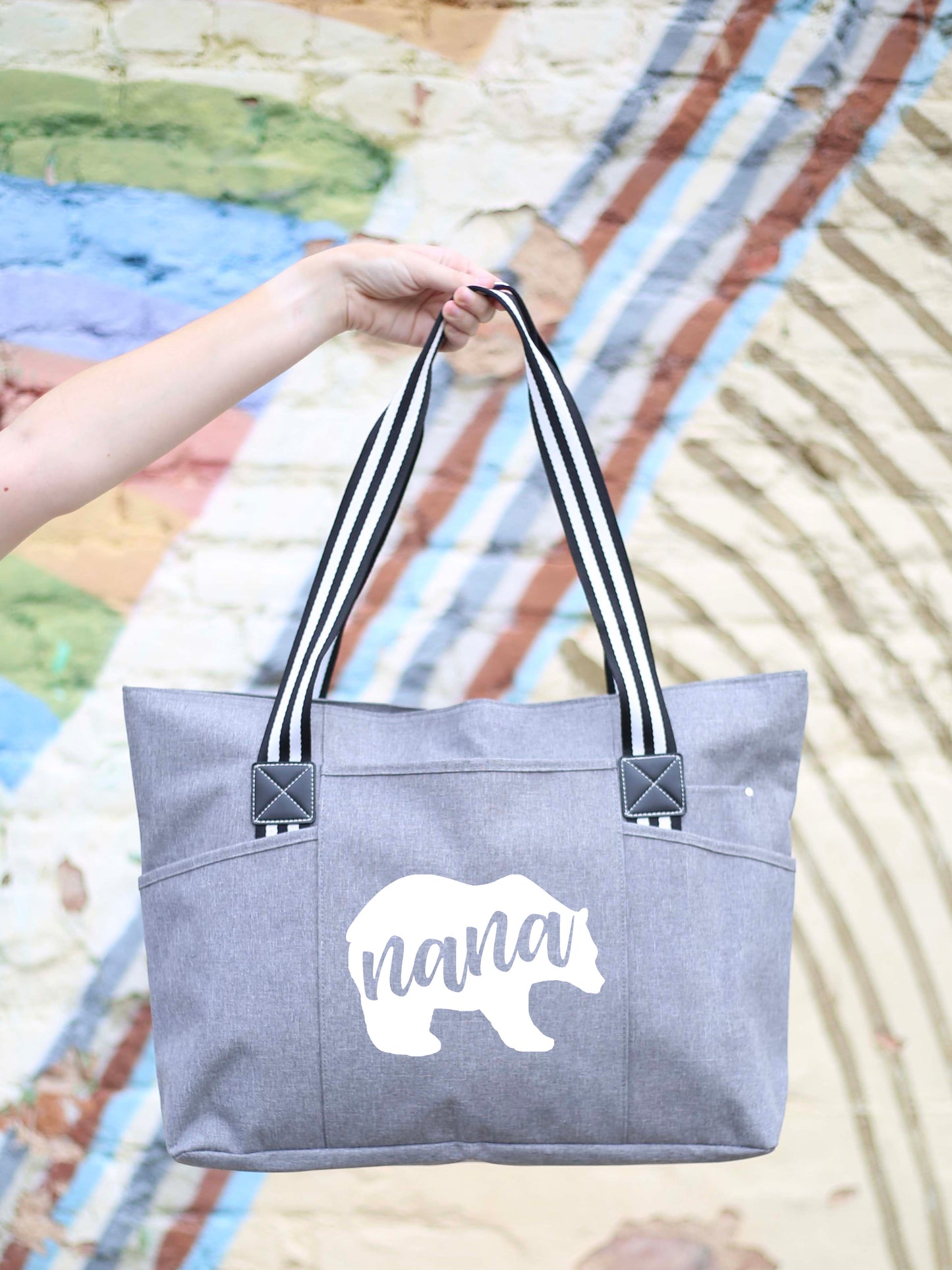 Nana Bear Tessa Gray Tote Bag for Grandmothers