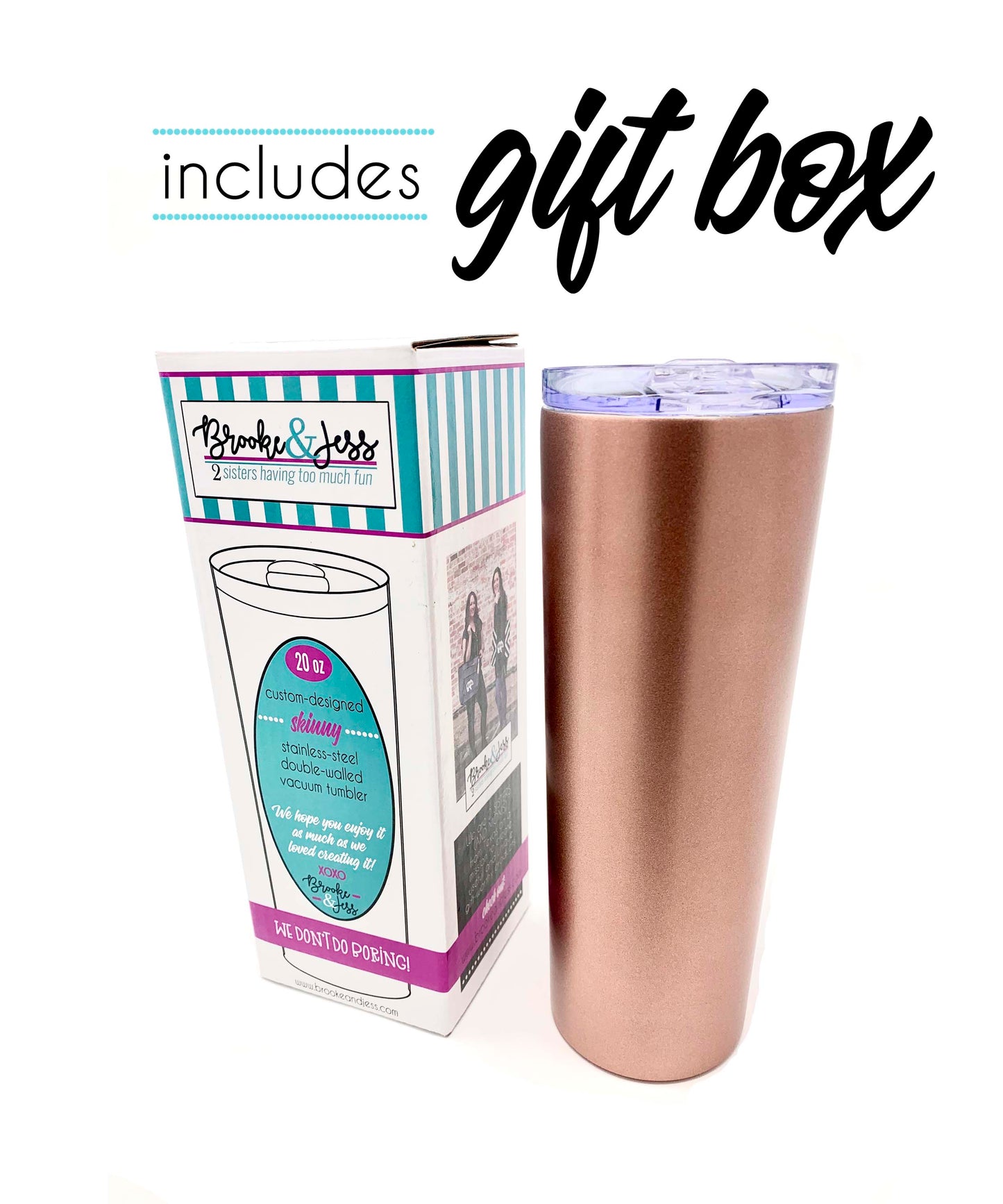 Mom Fuel Rose Gold 20 oz Skinny Tumbler