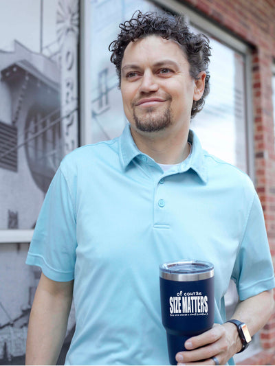 Of Course Size Matters - No One Wants a Small Tumbler 30 oz Navy Stainless Steel Tumbler