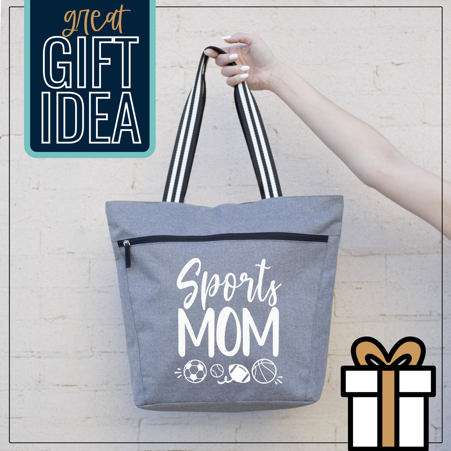 Sports Mom Lexie Gray Tote Bag for Moms