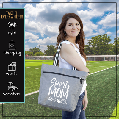 Sports Mom Lexie Gray Tote Bag for Moms
