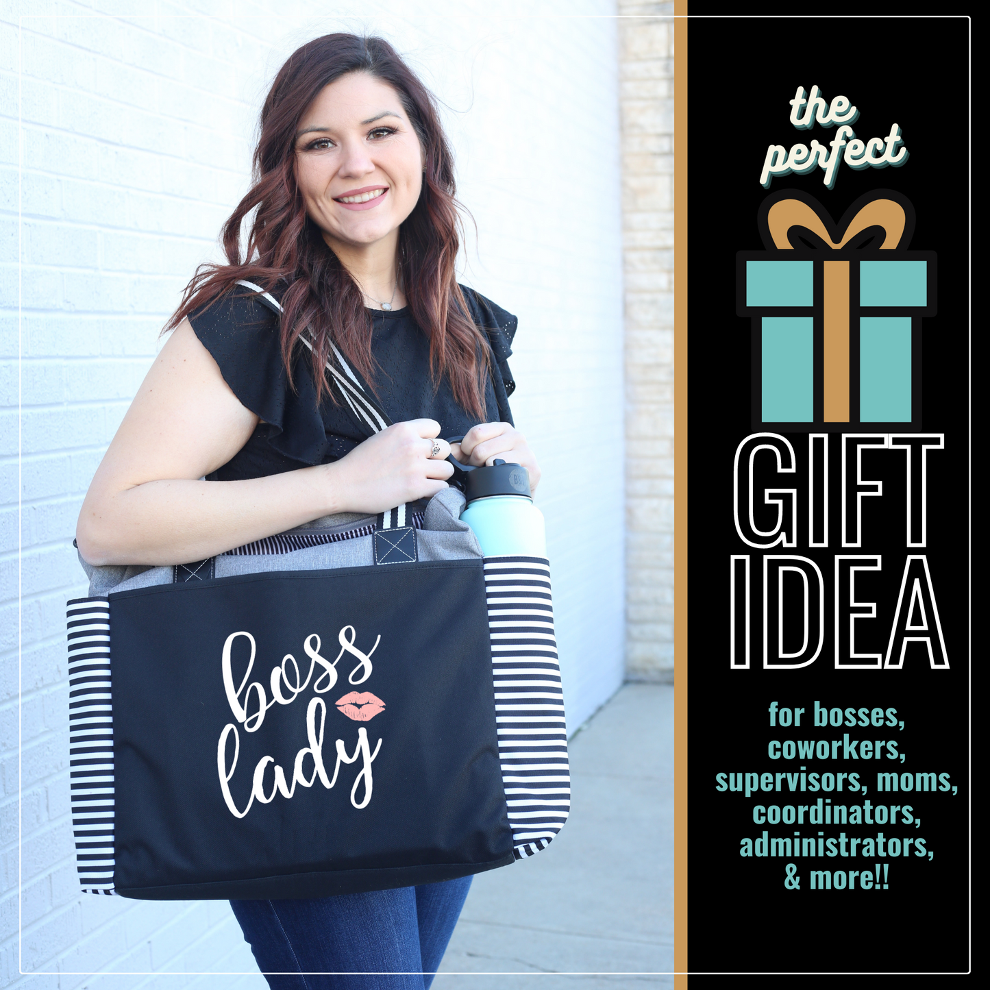Boss Lady LouLou Gray Tote Bag for Bosses