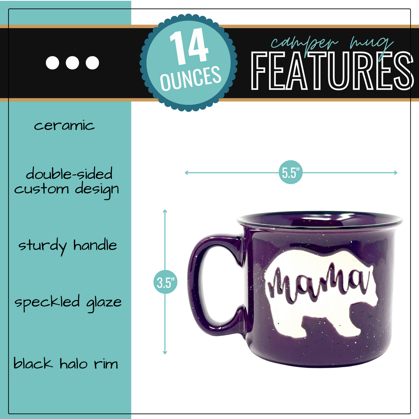 Mama Bear Plum 14oz Ceramic Mug