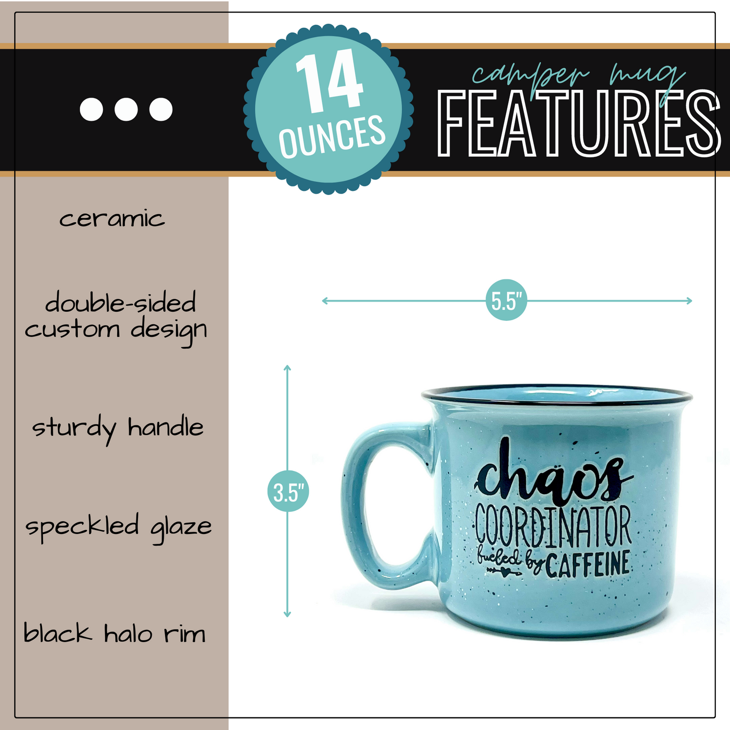 Chaos Coordinator 15 oz Teal Ceramic Mug